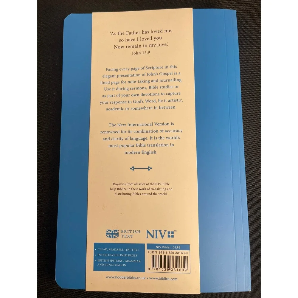 NIV The Gospel of John For Journaling Blue Softcover Pocket Bible Study